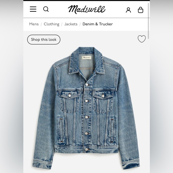 Madewell Men’s Denim Trucker Jacket Size L Excellent Condition Pre-Owned - Picture 3 of 12